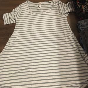 XXS striped white and grey Classic Tee